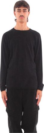 Transit Par-Such Virgin Wool Outer Seams Sweater - Heren - Ronde hals truien - Zwart - 2XL - Wol - Truien & Vesten