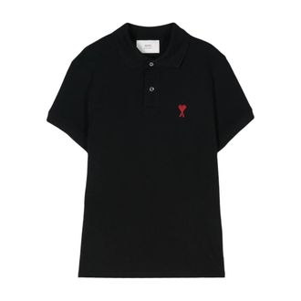 Ami Polo Shirts, female, Black, Size: XS Ami Paris T-shirts and Polos