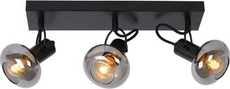 Lucide Foco de techo de metal 3xE14, negro