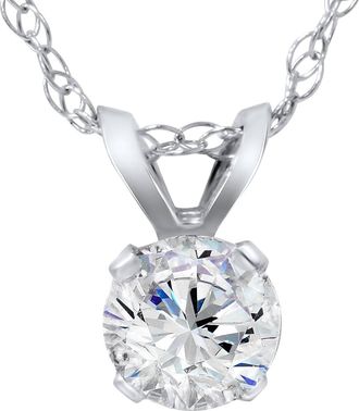 Pompeii3 5/8ct Round Diamond Solitaire Pendant 14K White Gold