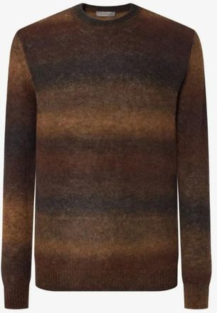 Corneliani Trui met ronde hals - Heren - Truien - Bruin - Maat: XL Wol