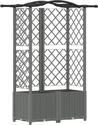 vidaXL Cama Elevada Con Trellis Y Techo Gris Claro 122 X 40 X 138 Cm Vidaxl