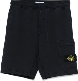 Stone Island Blue Shorts In Cotton With Pocket