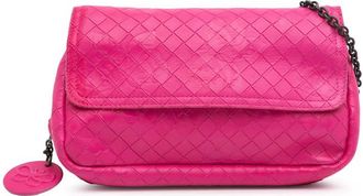 Bottega Veneta Pre-owned Bottega Veneta Small Calfskin Intrecciomirage Embossed Butterfly Chain Crossbody Ladies B03570269J