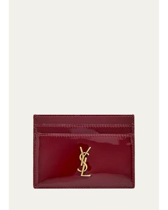 Saint Laurent Cassandre Logo Quilted Leather Card Case