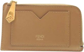 Fendi Pre-owned Wallets, female, Beige, Size: ONE SIZE Pre-owned Vintage Leather Wallet