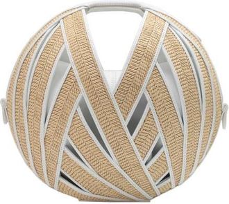 Perrin Paris Le Panier Handbag Raphia in Raphia Beige /White at Nordstrom