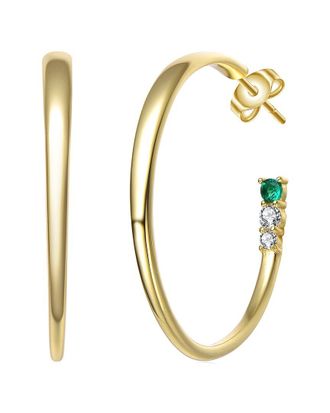 Genevive 14K Over Silver Cz Earrings