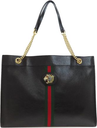 Gucci Black Leather Tote Bag (Pre-Owned)