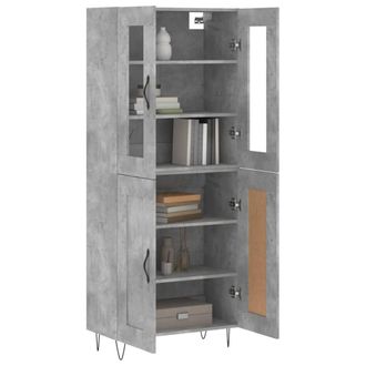 Berkfield Home Highboard Concrete Grey 69.5x34x180 cm Engineered Wood