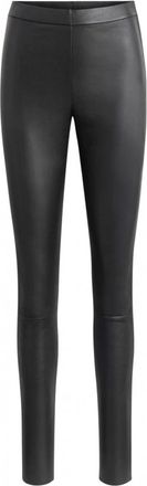Notyz Hoge taille leren leggings met zadelrug - Dames - Leggings - Zwart - L - Leer - Broeken