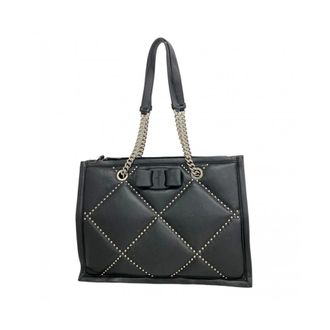 Ferragamo Pre-owned Tote Bags, female, Black, Size: ONE SIZE Pre-owned Quilted Leather Chain Tote