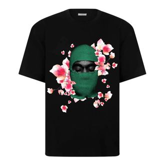 Ih Nom Uh Nit T-Shirts, male, Black, Size: 3XL Mask Flowers Print T-Shirt