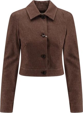 Max Mara Jassen, Dames, Bruin, L, Katoen, Carpa Jacket