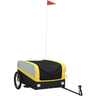 vidaXL Vidaxl - Remolque Para Bicicleta Hierro Negro Y Amarillo 45 Kg