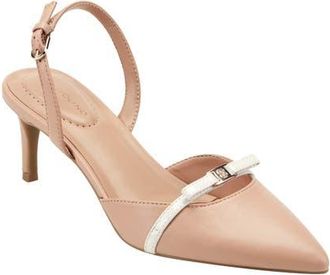Bandolino Pracen Slingback Pointed Toe Pump in Medium Natural at Nordstrom, Size 6.5