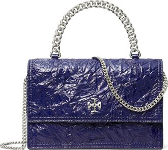 Tory Burch Kira Distressed Mini Top Handle Wallet on a Chain in Ballpoint Blue at Nordstrom