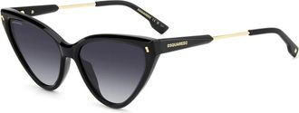 Dsquared2 Authentieke stijlvolle zonnebril- Premium kwaliteit - unisex - Zonnebrillen - Zwart - 58 MM - Accessoires
