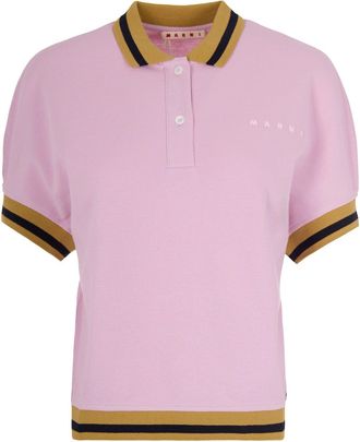 Marni Pink Polo Shirt With Colored Edges