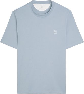 Brunello Cucinelli Printed Cotton T-shirt - Blue - XL