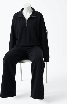 Z Supply Downtown Half Zip Sweatshirt In Black