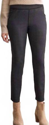 Tribal Reversible Plaid Ponte Pant In Charcoal