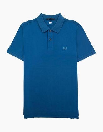C.P. Company Mens Cp Company Stretch Piquet Slim Polo Shirt Ink Blue 848 - Size: 36