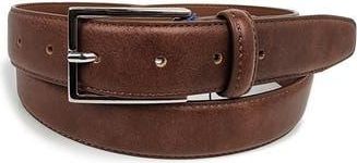 Vince Camuto Double Stitch Leather Belt in Dark Tan at Nordstrom Rack, Size 32