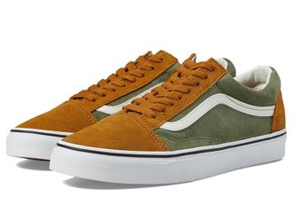 Vans Old Skool Shoes Green/Brown : Mens 7.5 - Womens 9 Medium, Canvas/Leather/Suede