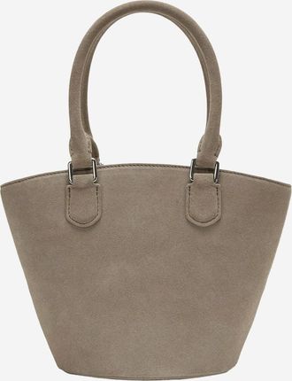 Self Portrait Womens Suede Leather Bag With Pendants Gray (outer) Shoulder