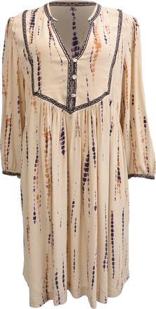 BA&SH Ba & Sh Isabella Tie-Dyed Mini Dress in Cream Viscose