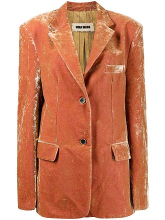 Uma Wang Kali velvet blazer - Orange