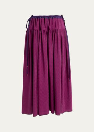 Chlo&eacute; Textured Pleated Midi Skirt
