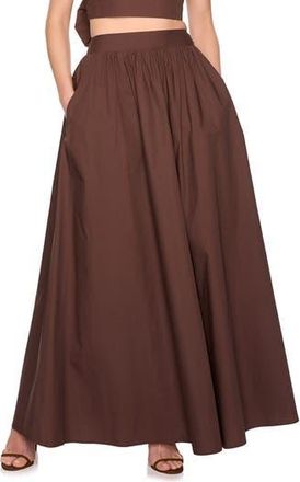 Susana Monaco Cotton Poplin Maxi Skirt in Brown at Nordstrom Rack, Size X-Small