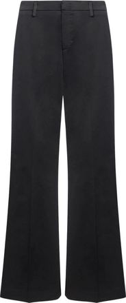 Dondup Pantalone Janice Wide Leg - Dames - Wijde Broeken - Zwart - S - Katoen - Broeken