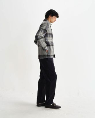Wax London Wool Check Overshirt - Gray