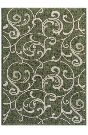 Jonathan Y Designs Maribel Traditional Classic All-Over Scroll Indoor/Outdoor Area Rug in Green/cream at Nordstrom, Size 2Ft 0In X 8Ft 0In