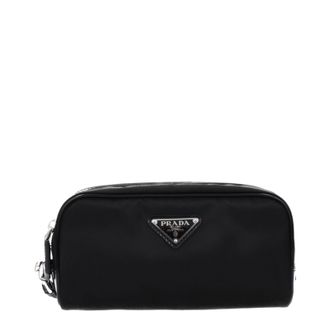 Prada Damens Stoffpochette Schwarz