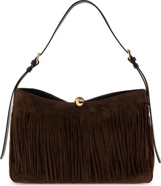 Furla Sfera Soft L Suede Bag - Dames - Schoudertassen - Bruin - ONE Size - Leer - Tassen