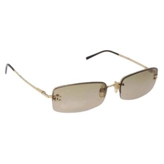 Chanel Pre-owned Accessories, female, Yellow, Size: ONE SIZE Pre-owned Metal Sunglasses