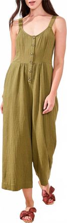Tribal Back Smocking Jumpsuit In Rainforest
