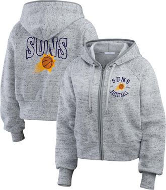 WEAR by Erin Andrews Womens WEAR by Erin Andrews Heather Gray Phoenix Suns Speckled Radiator Full-Zip Hoodie at Nordstrom, Size Xx-Large