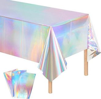 OEM Juego De 3 Manteles De Cumplea&ntilde;os Para Fiestas, 137 X 274 Cm, Impermeables, Coloridos Y Reutilizables