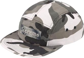 SUPREME FW26 Rhinestone Label Camp Cap Snow Camo SUP-FW26-2021-SMO