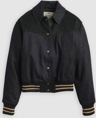 Levi's Womens Bold Play Lennox Varsity Jacket - Blue - Size X-Small