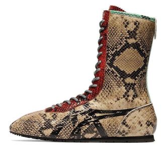 Onitsuka Tiger Mexico 66 Square Boots Snakeskin Wood Crepe Red 1183C849-200