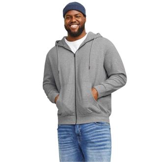 Jack & Jones Jack And Jones Heren Big & Tall Full Zip Hoodie (Grijze Melange)