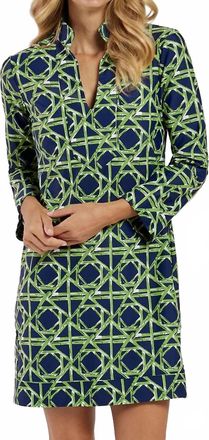 Jude Connally Kate Mini Dress In Bamboo Rattan Navy