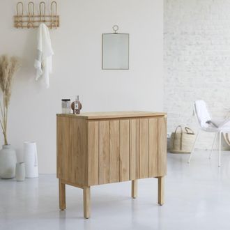 Tikamoon Mueble de almacenaje de teca maciza 80 cm