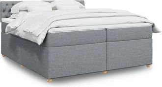 vidaXL Vidaxl - Cama Box Spring Con Colch&oacute;n Tela Gris Claro 200x200 Cm